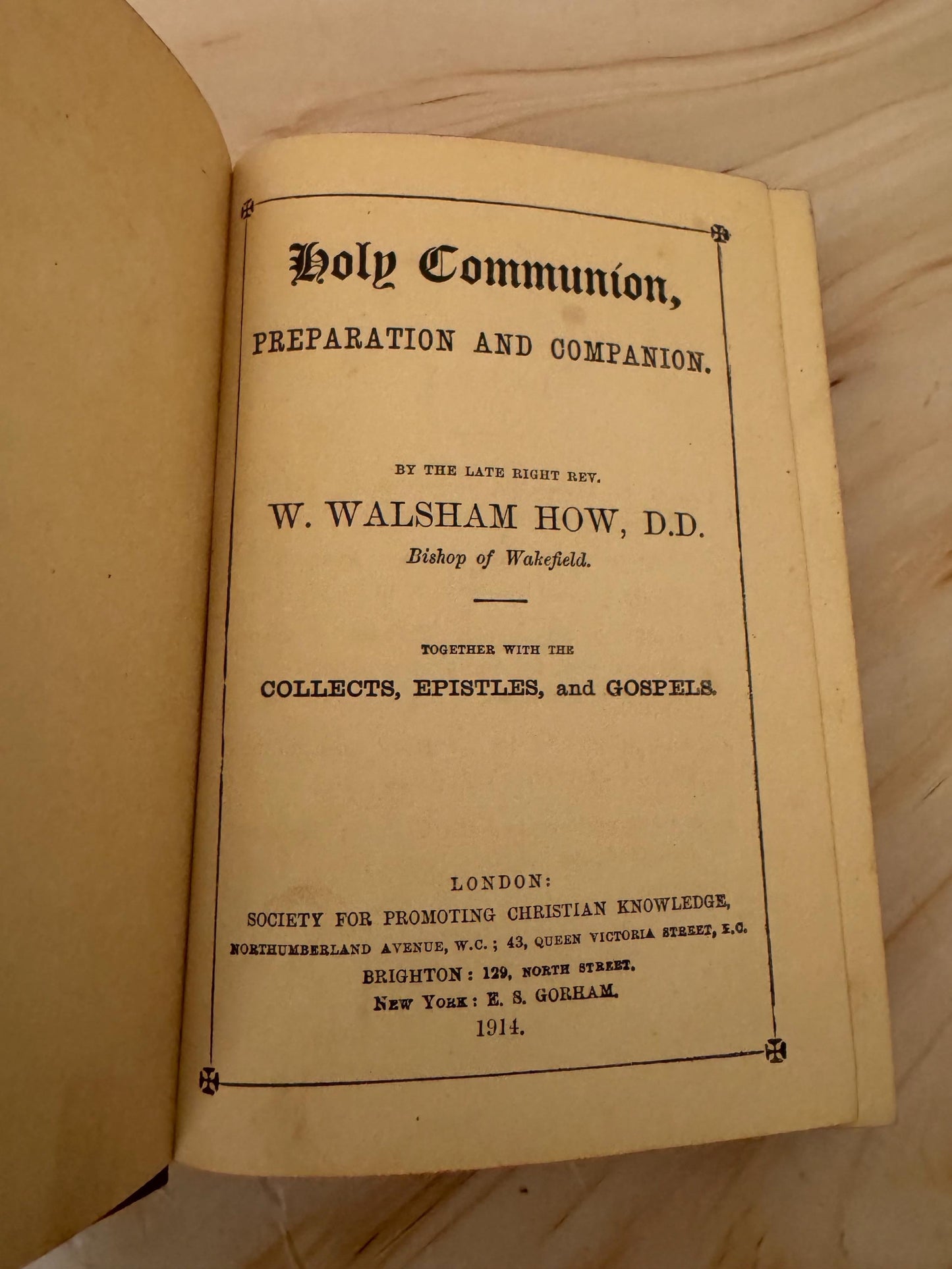 1914 Holy Communion Preparation Companion Antique Christian Book - Ref X660