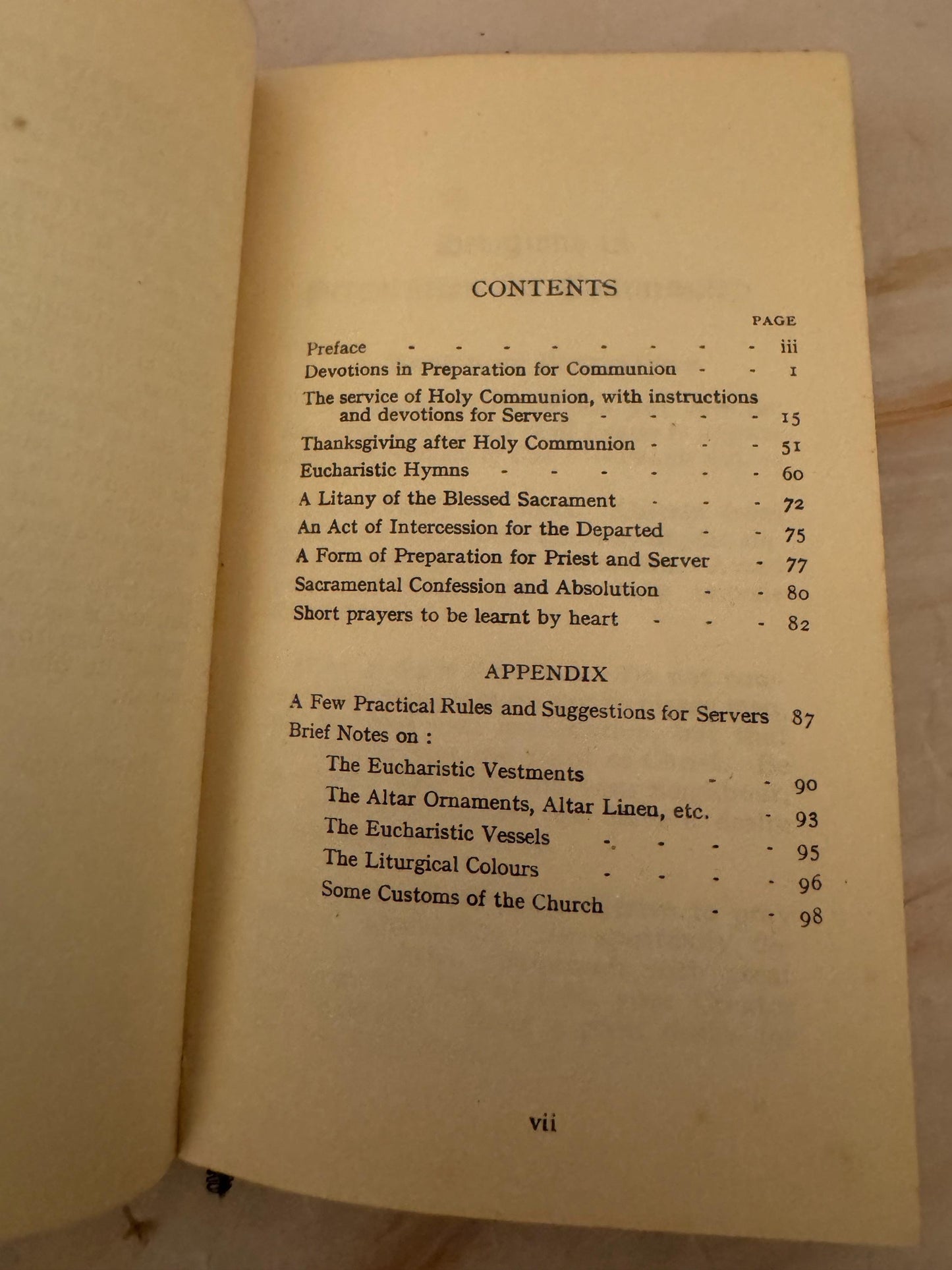1938 An Altar Book for Servers Vintage Anglican Church Book - Ref X659