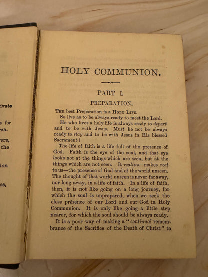 1914 Holy Communion Preparation Companion Antique Christian Book - Ref X660
