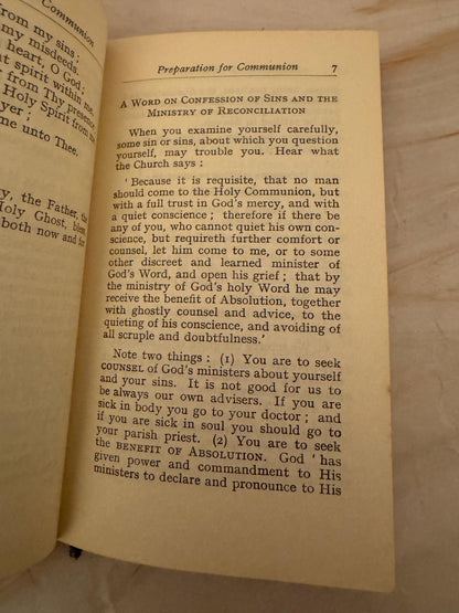 1938 An Altar Book for Servers Vintage Anglican Church Book - Ref X659