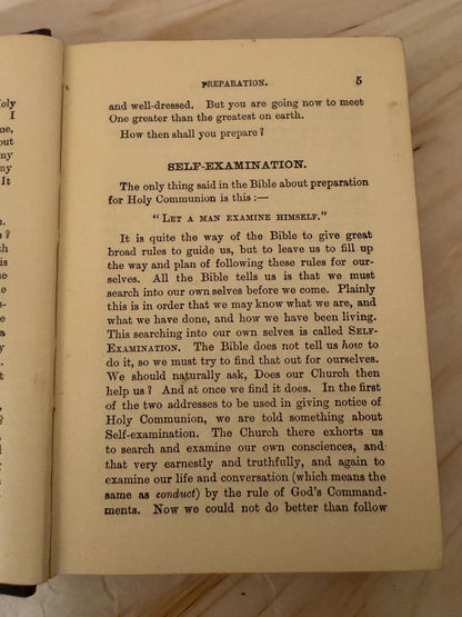 1914 Holy Communion Preparation Companion Antique Christian Book - Ref X660