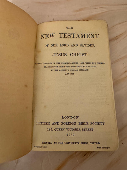 1939 WW2 New Testament and Psalms Pocket Bible - Ref X658