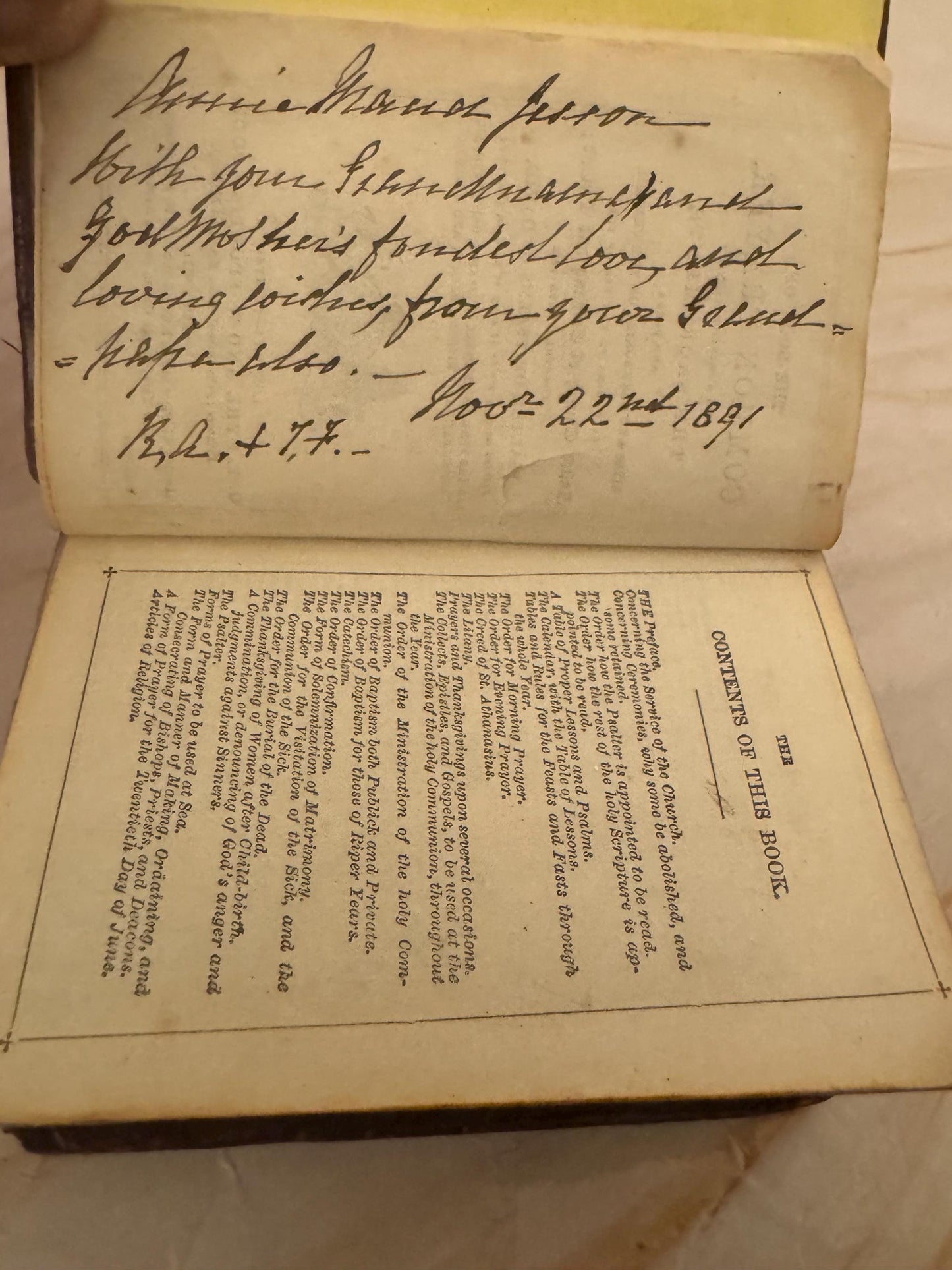 1891 Victorian Book of Common Prayer Mini Leather Prayer Book - Ref X657