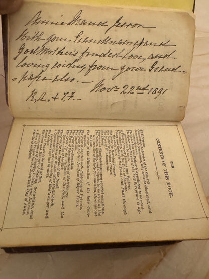1891 Victorian Book of Common Prayer Mini Leather Prayer Book - Ref X657