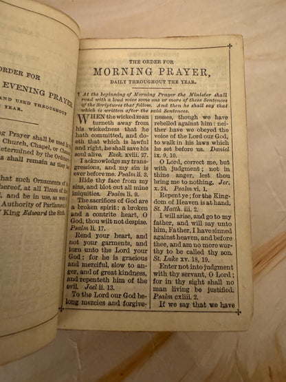 1891 Victorian Book of Common Prayer Mini Leather Prayer Book - Ref X657