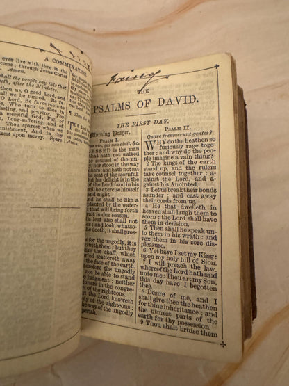 1891 Victorian Book of Common Prayer Mini Leather Prayer Book - Ref X657