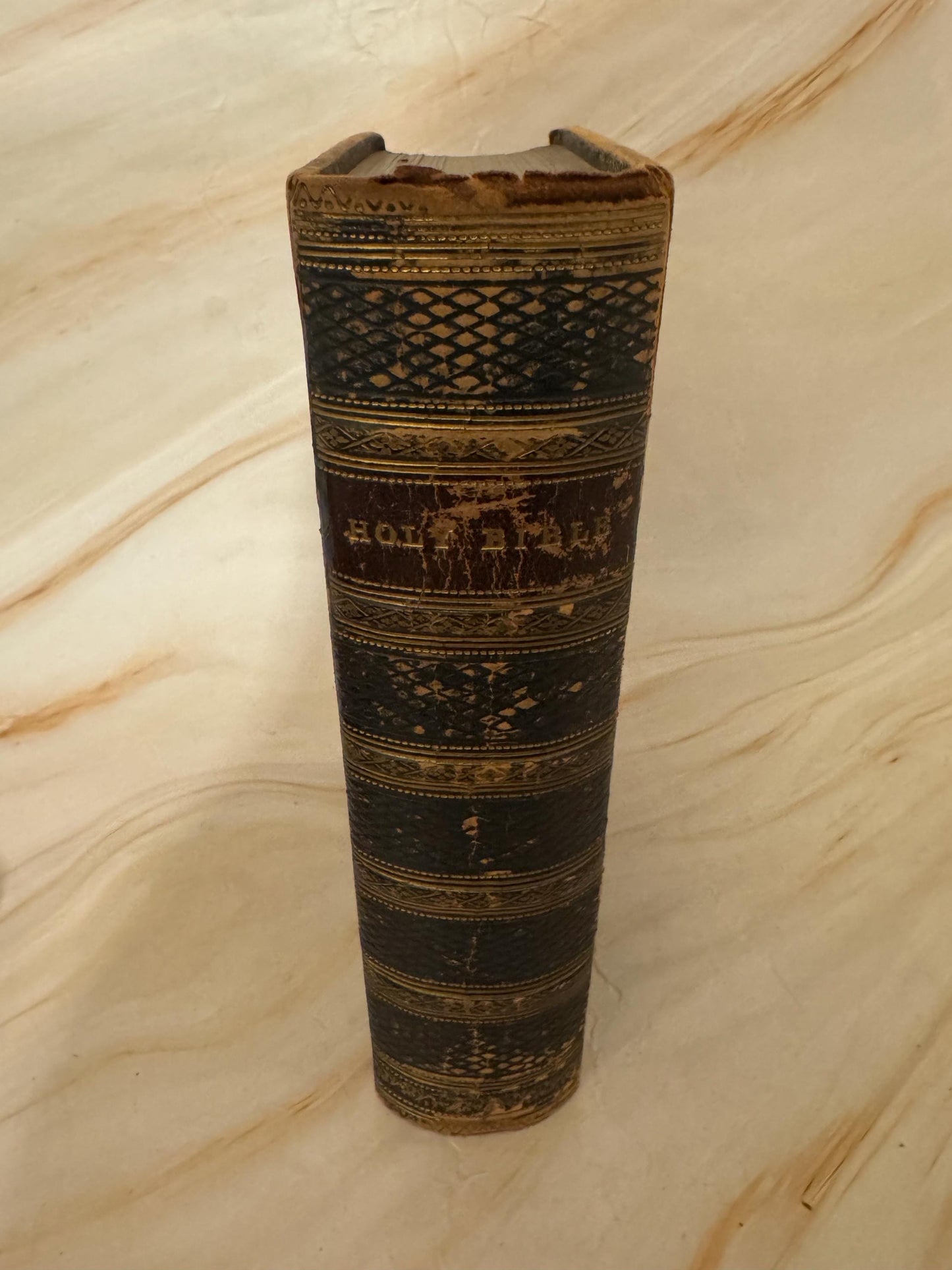 1858 Antique Holy Bible Oxford University Press Victorian Bible - Ref X654