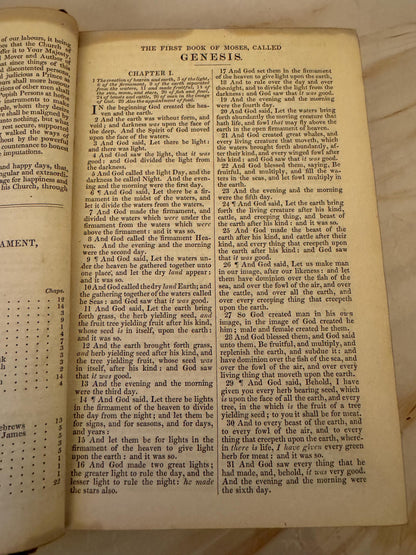 1858 Antique Holy Bible Oxford University Press Victorian Bible - Ref X654