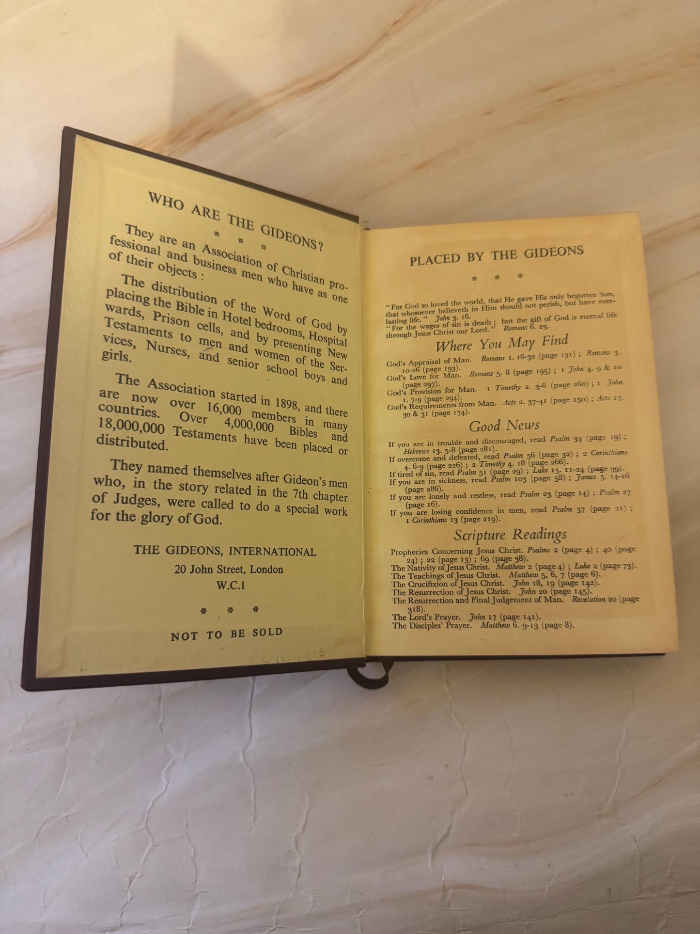 c.1945 Gideons New Testament and Psalms KJV Vintage Bible, Rare Pocket Bible, King James Version - Ref X648