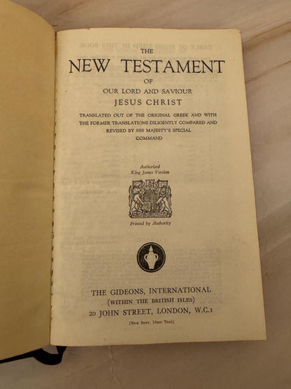 c.1945 Gideons New Testament and Psalms KJV Vintage Bible, Rare Pocket Bible, King James Version - Ref X648