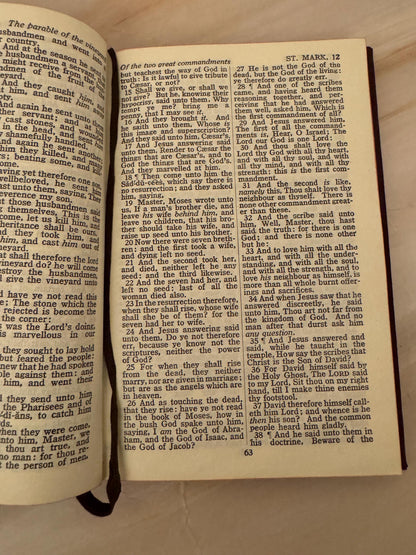 c.1945 Gideons New Testament and Psalms KJV Vintage Bible, Rare Pocket Bible, King James Version - Ref X648