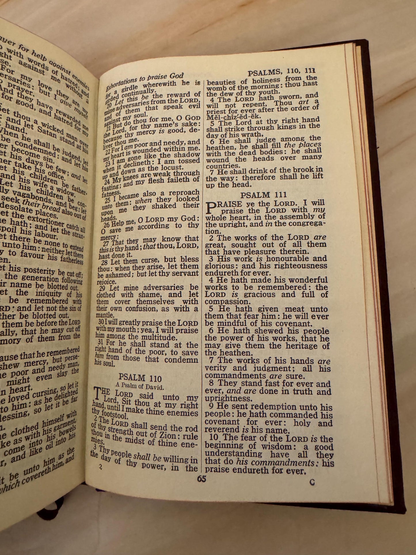 c.1945 Gideons New Testament and Psalms KJV Vintage Bible, Rare Pocket Bible, King James Version - Ref X648