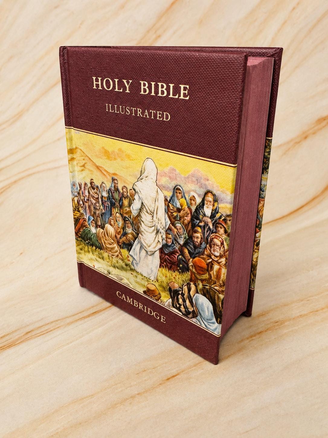 1960 Vintage Illustrated Holy Bible, Cambridge KJV Bible with Colour Plates - Ref X647