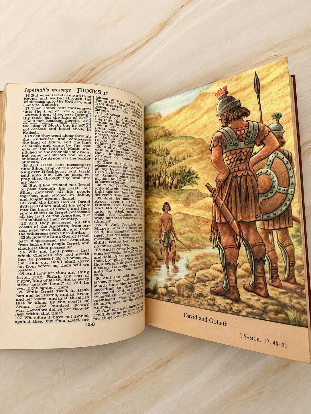 1960 Vintage Illustrated Holy Bible, Cambridge KJV Bible with Colour Plates - Ref X647