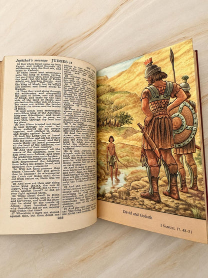 1960 Vintage Illustrated Holy Bible, Cambridge KJV Bible with Colour Plates - Ref X647