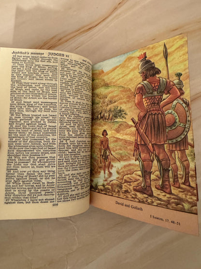 1960 Vintage Illustrated Holy Bible, Cambridge KJV Bible with Colour Plates - Ref X647