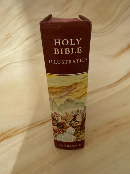 1960 Vintage Illustrated Holy Bible, Cambridge KJV Bible with Colour Plates - Ref X647
