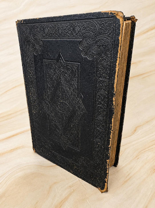 1872 Large Welsh Bible, Antique Welsh Holy Bible, Victorian Welsh Language Bible - Ref X645