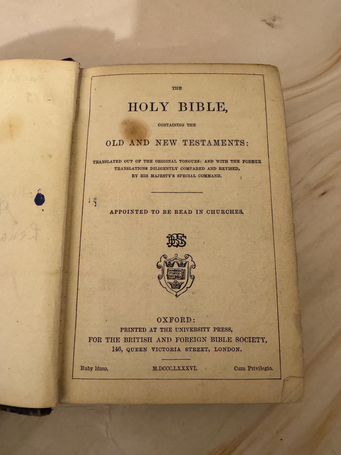 1886 Antique KJV Holy Bible, Oxford King James Bible, Victorian Family Bible - Ref X643