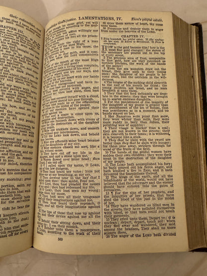 1886 Antique KJV Holy Bible, Oxford King James Bible, Victorian Family Bible - Ref X643