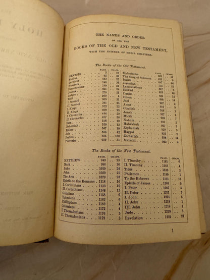 1888 Antique KJV Holy Bible, Victorian King James Bible, British and Foreign Bible Society - Ref X642