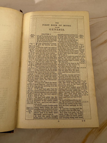 1888 Antique KJV Holy Bible, Victorian King James Bible, British and Foreign Bible Society - Ref X642