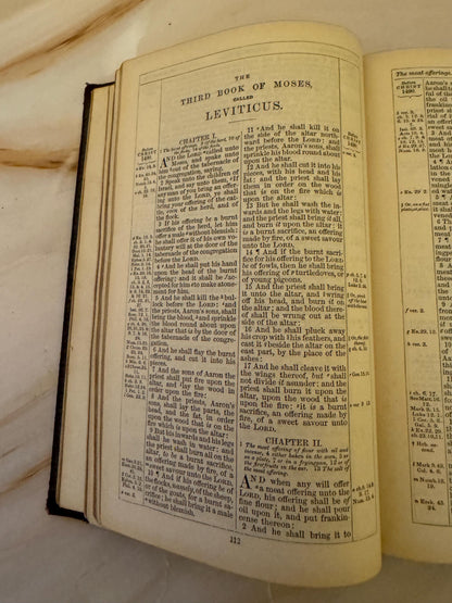 1888 Antique KJV Holy Bible, Victorian King James Bible, British and Foreign Bible Society - Ref X642
