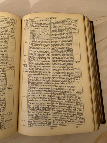 1888 Antique KJV Holy Bible, Victorian King James Bible, British and Foreign Bible Society - Ref X642