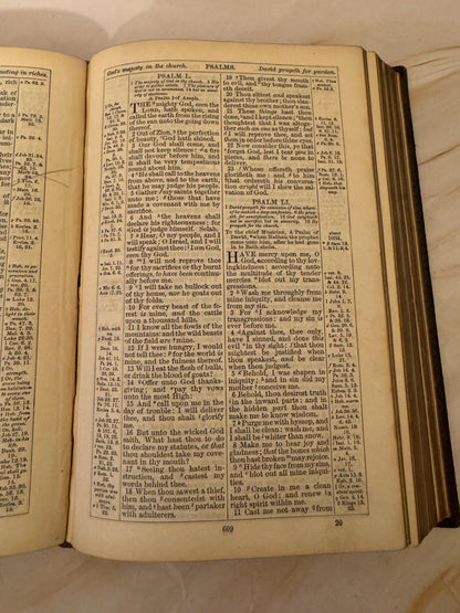 1888 Antique KJV Holy Bible, Victorian King James Bible, British and Foreign Bible Society - Ref X642