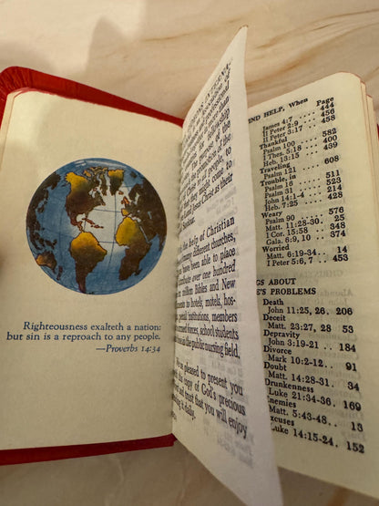 1976 Gideons Red Pocket New Testament, King James Version with Psalms and Proverbs - Ref x638