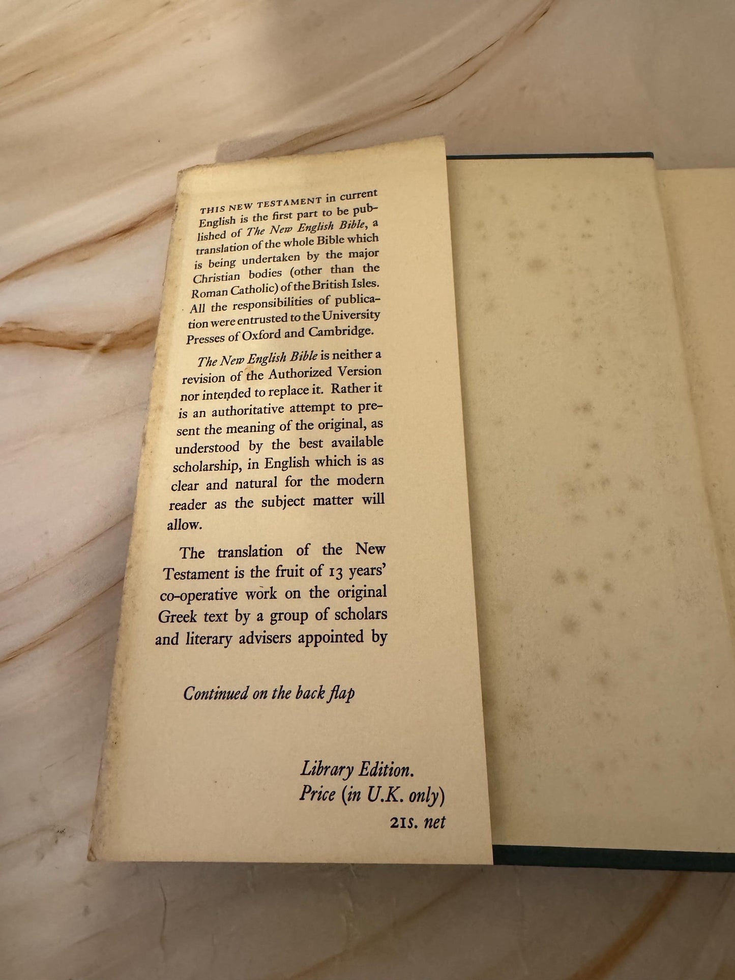 1961 New English Bible New Testament, Vintage NEB Bible Library Edition- Ref x636