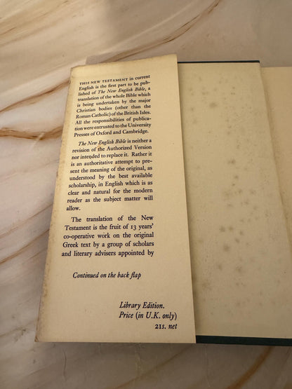 1961 New English Bible New Testament, Vintage NEB Bible Library Edition- Ref x636