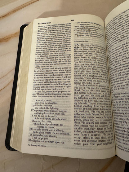1995 NIV Holy Bible with Bible Guide, Black Leather New International Version Boxed Bible - Ref x637