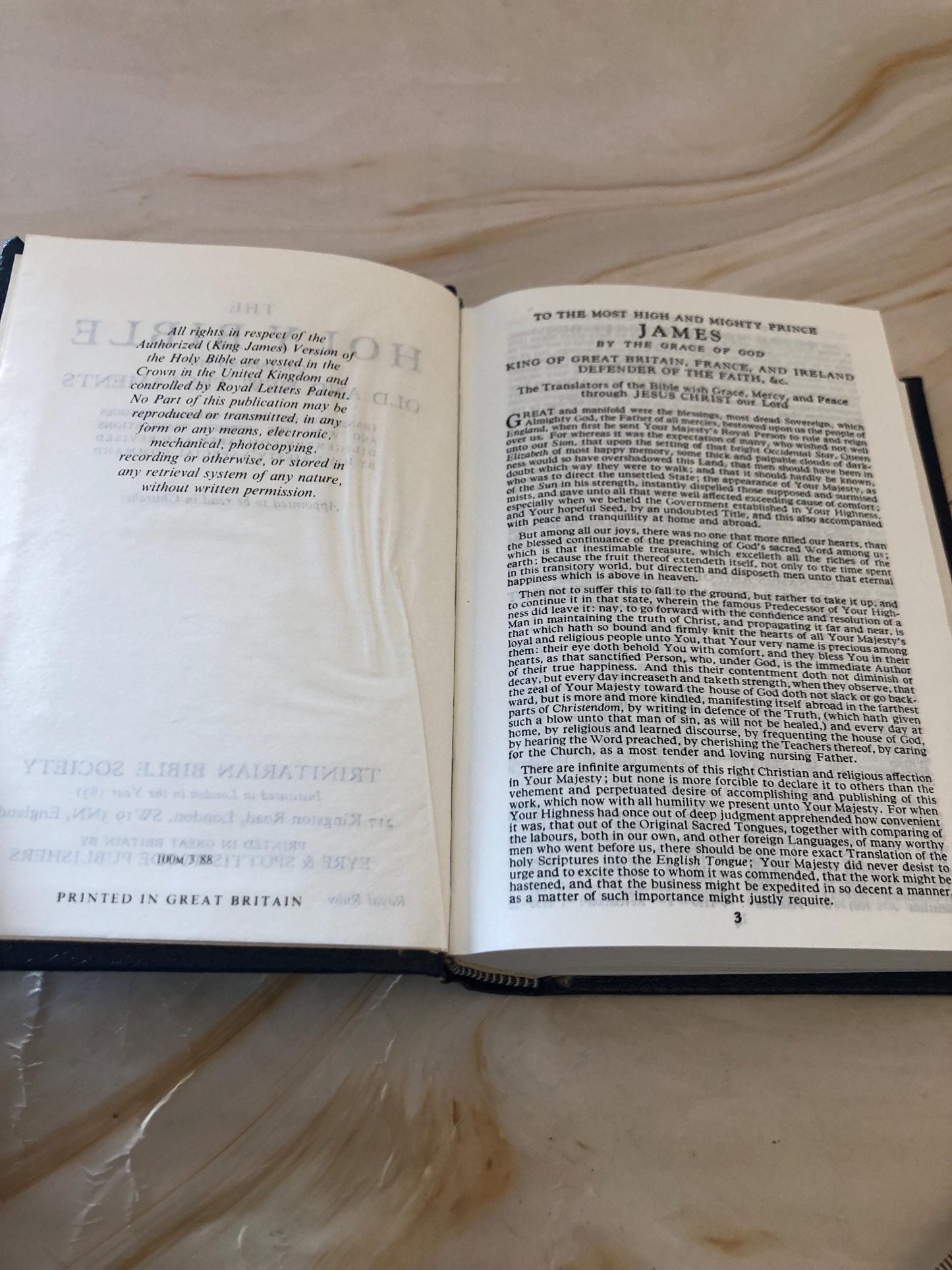 KJV Holy Bible Trinitarian Bible Society Vintage 1980s Edition - (Ref x403)