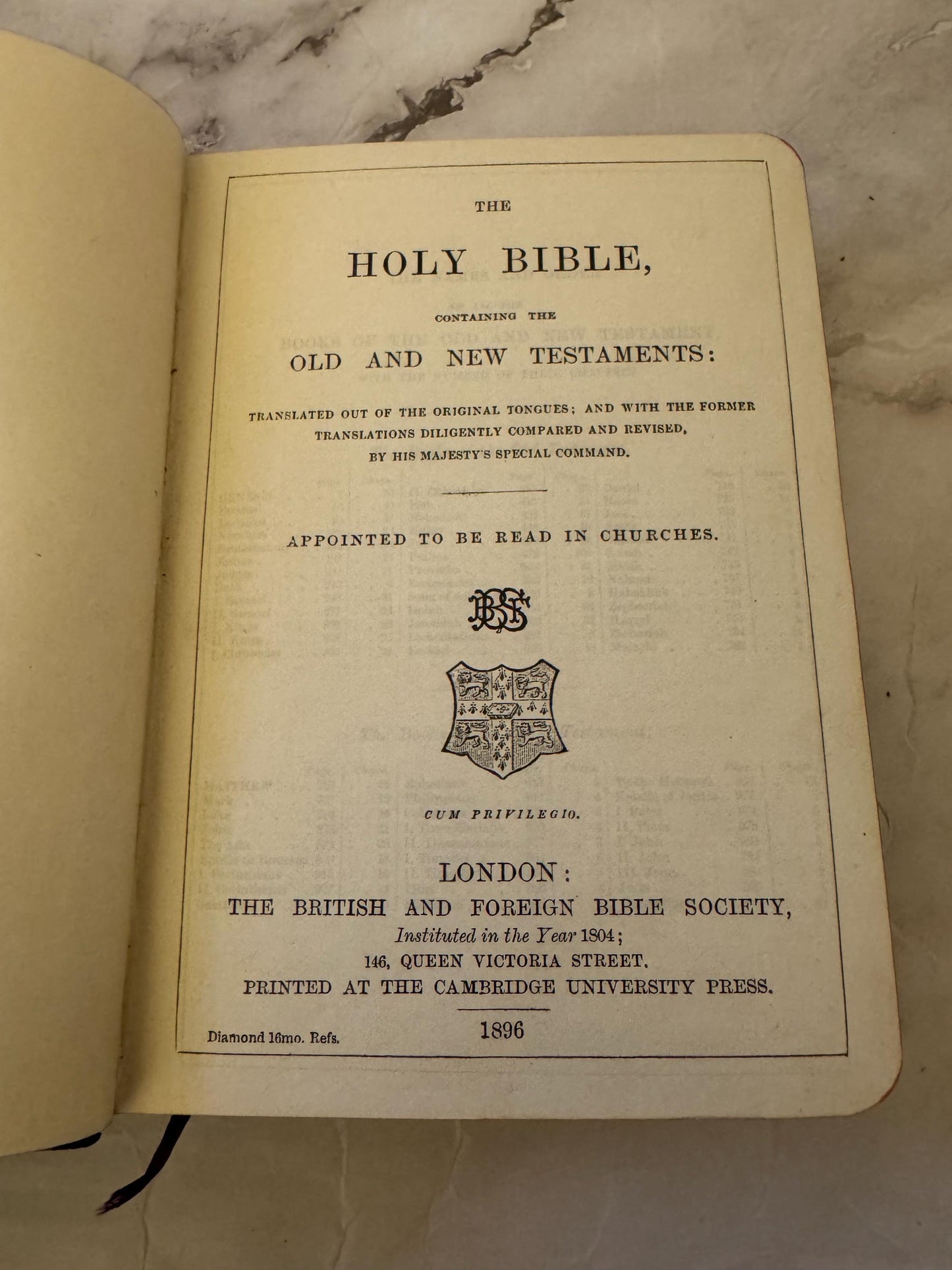1896 Holy Bible KJV Jerusalem Olive Wood Covers Antique Victorian Christian Gift - Ref X630