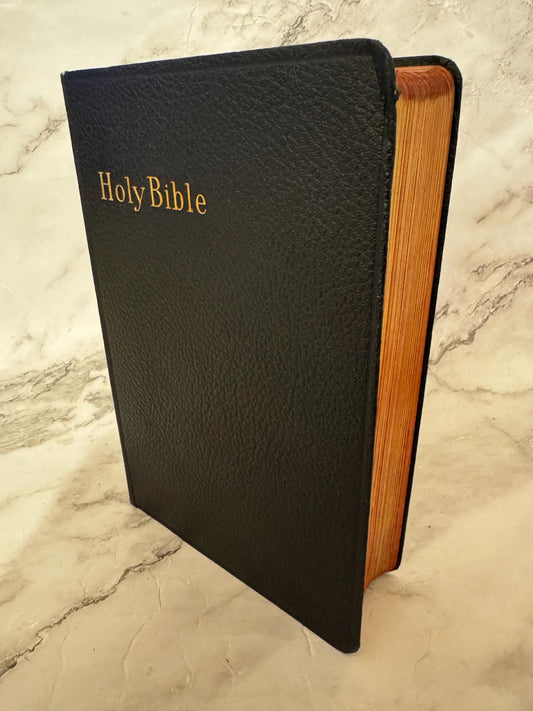 1935 Large Family Holy Bible KJV Leather Bound Illustrated Vintage Christian Bible - Ref x624