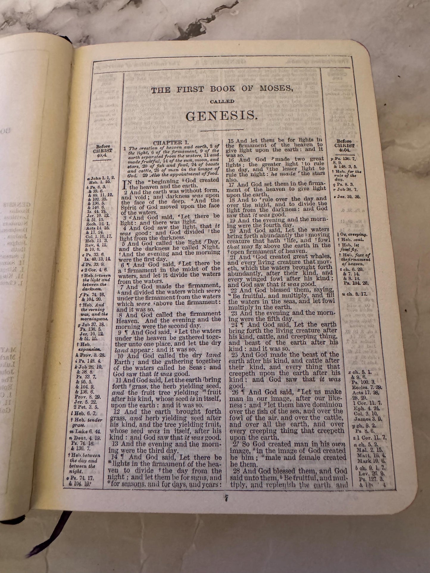 1896 Holy Bible KJV Jerusalem Olive Wood Covers Antique Victorian Christian Gift - Ref X630