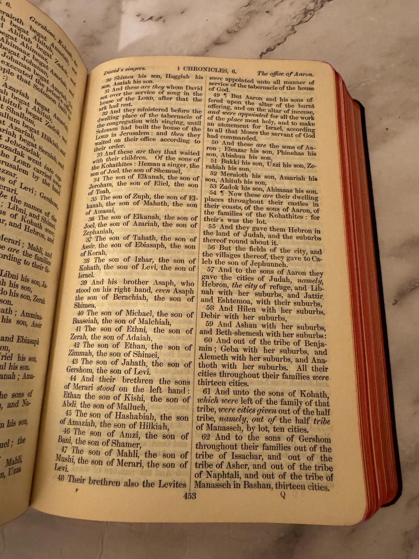 1935 Large Family Holy Bible KJV Leather Bound Illustrated Vintage Christian Bible - Ref x624