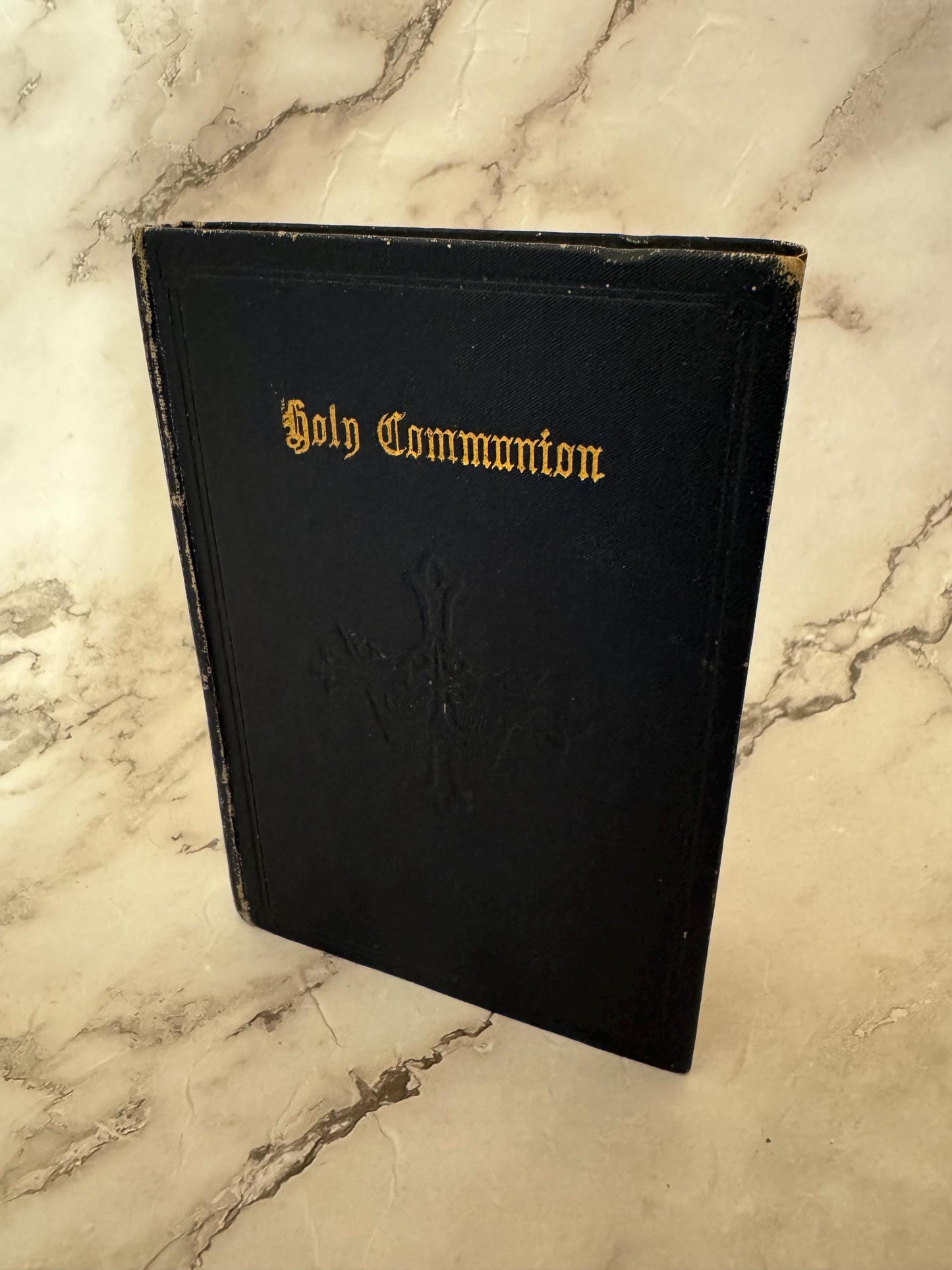 1910 Holy Communion Prayer Book Leather Bound Christian Devotional - Ref X619