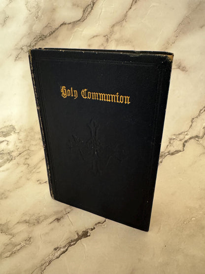 1910 Holy Communion Prayer Book Leather Bound Christian Devotional - Ref X619