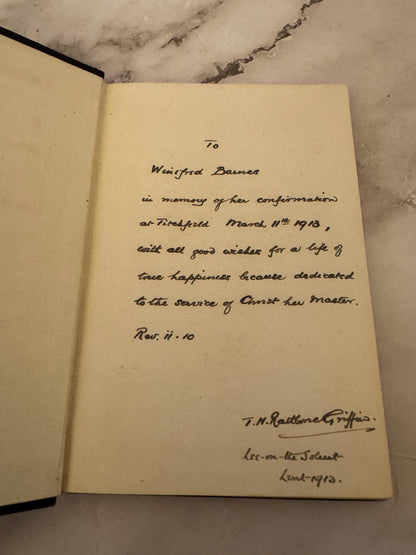 1910 Holy Communion Prayer Book Leather Bound Christian Devotional - Ref X619
