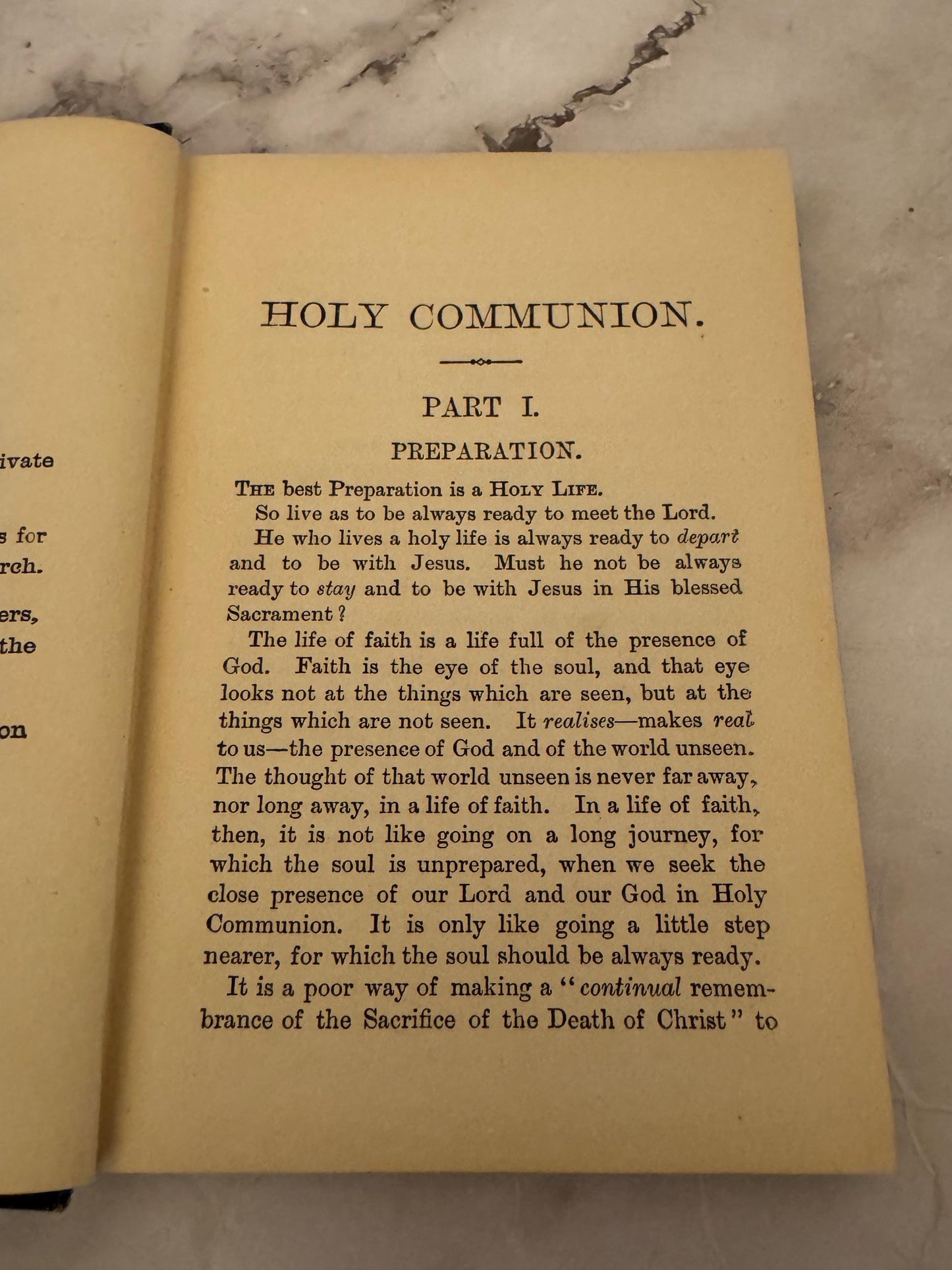 1910 Holy Communion Prayer Book Leather Bound Christian Devotional - Ref X619