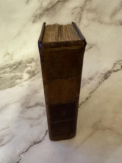 1841 Antique Scripture History Book Leather Bound With Engravings Christian Religious Book - Ref x620