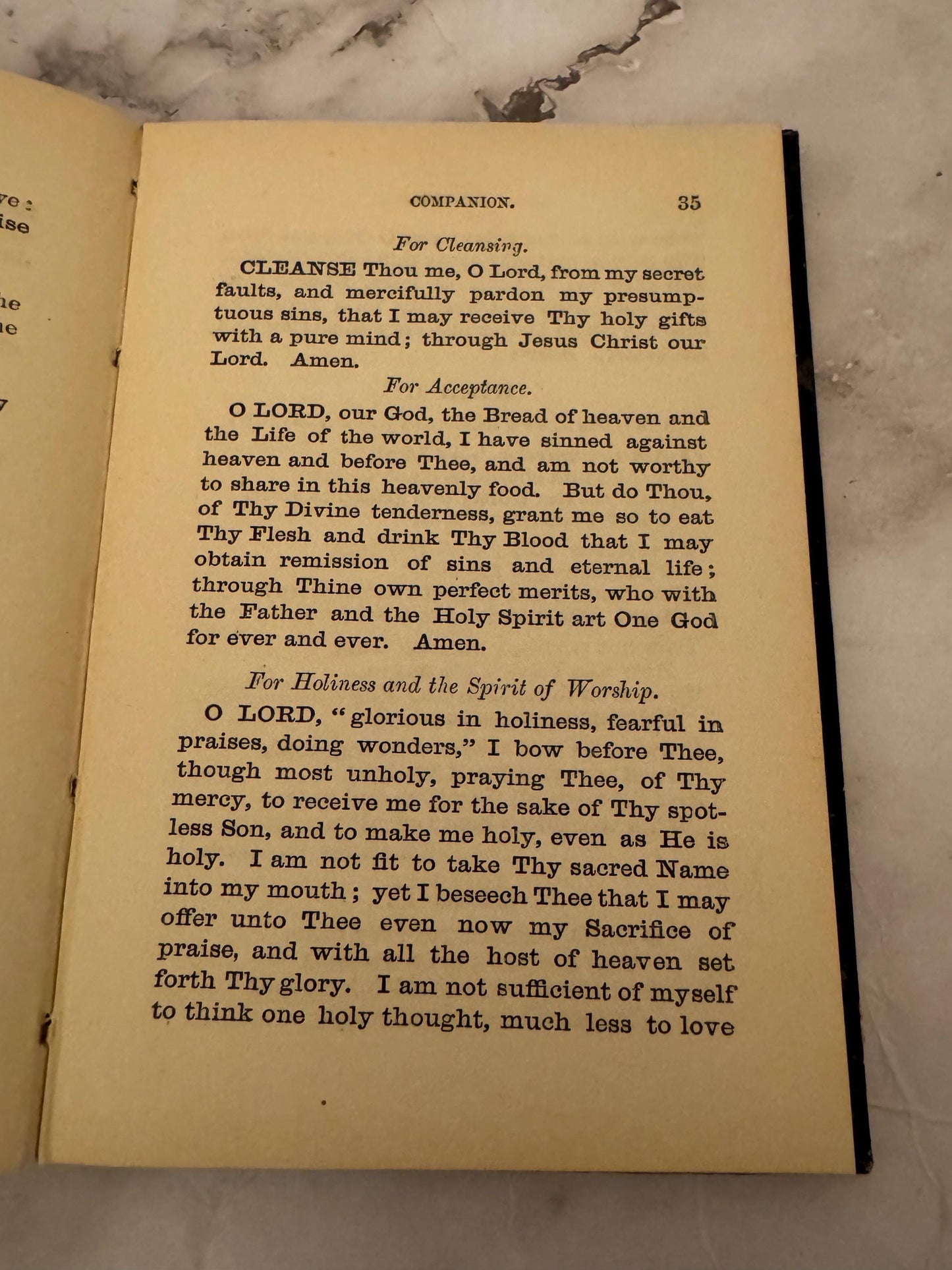 1910 Holy Communion Prayer Book Leather Bound Christian Devotional - Ref X619