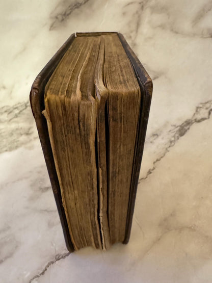 1841 Antique Scripture History Book Leather Bound With Engravings Christian Religious Book - Ref x620