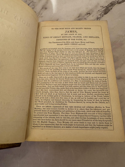 1872 Oxford KJV Holy Bible Leather Bound- Ref X615
