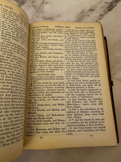 1872 Oxford KJV Holy Bible Leather Bound- Ref X615