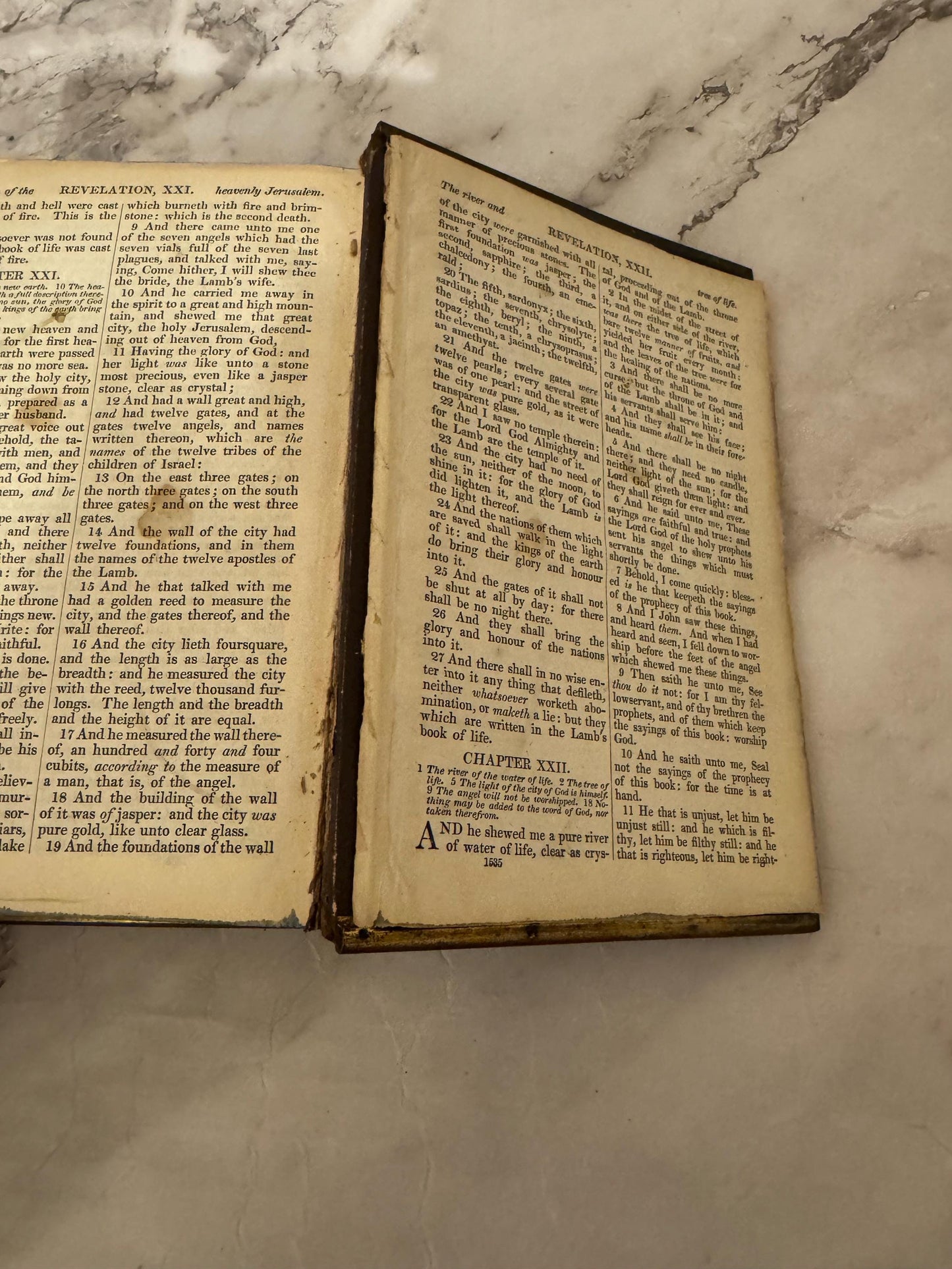 1872 Oxford KJV Holy Bible Leather Bound- Ref X615