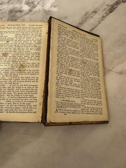 1872 Oxford KJV Holy Bible Leather Bound- Ref X615