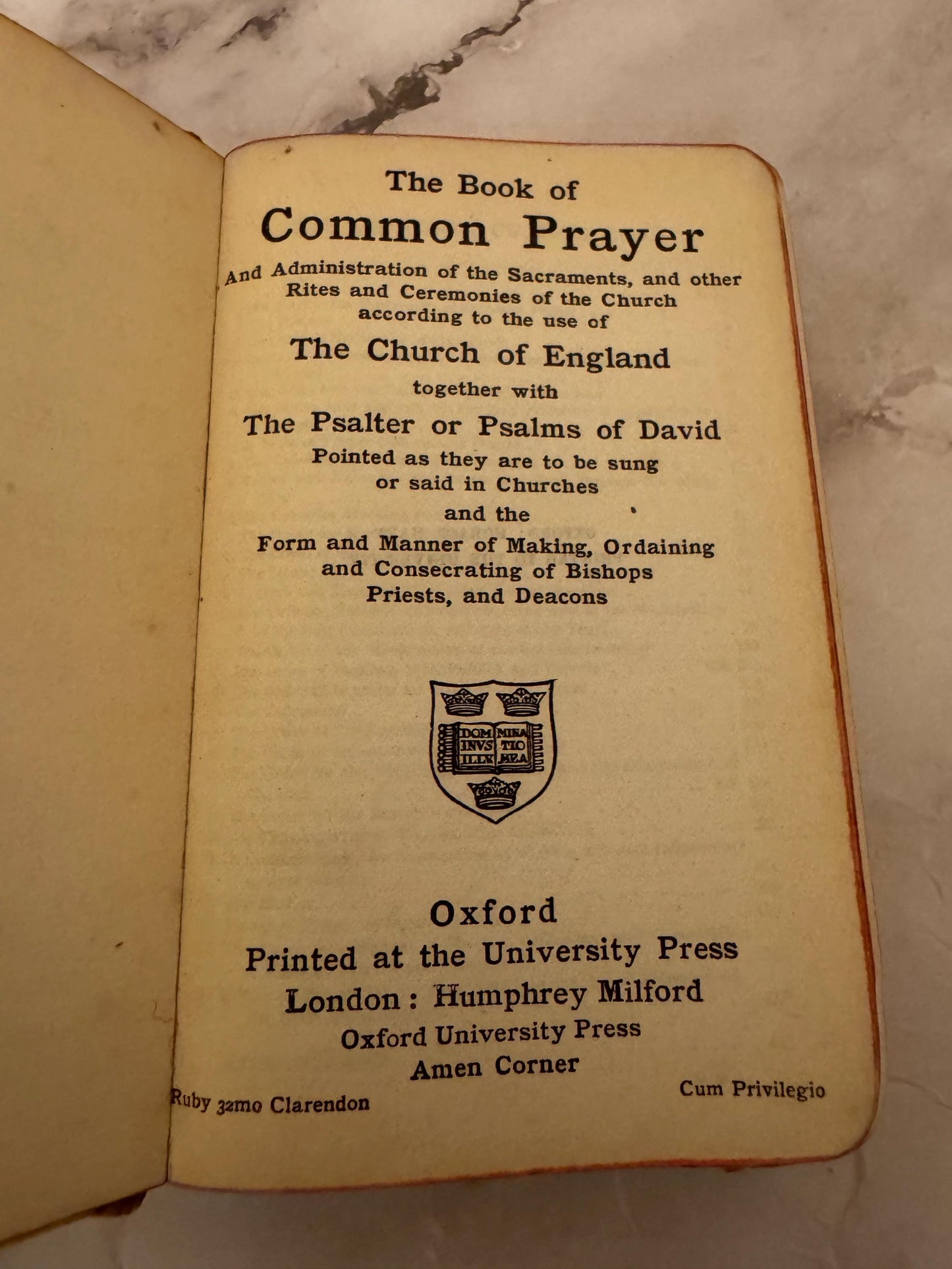 Antique Book of Common Prayer Oxford Mini Pocket Bible 1913 - Ref X617